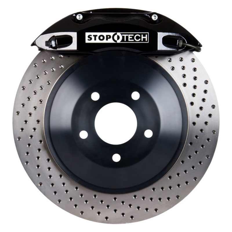 Stoptech 82.241.0041.52 | StopTech Dodge Magnum Big Brake Kit ST-40 Black Calipers & 1-Piece No Coating Drilled Rotors, Rear; 2005-2008