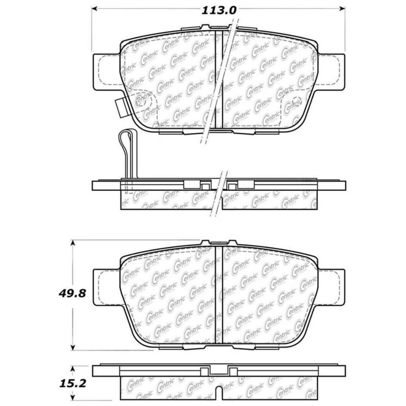 Stoptech 308.11030 | StopTech Street Brake Pads Honda Ridgeline, Rear; 2006-2014