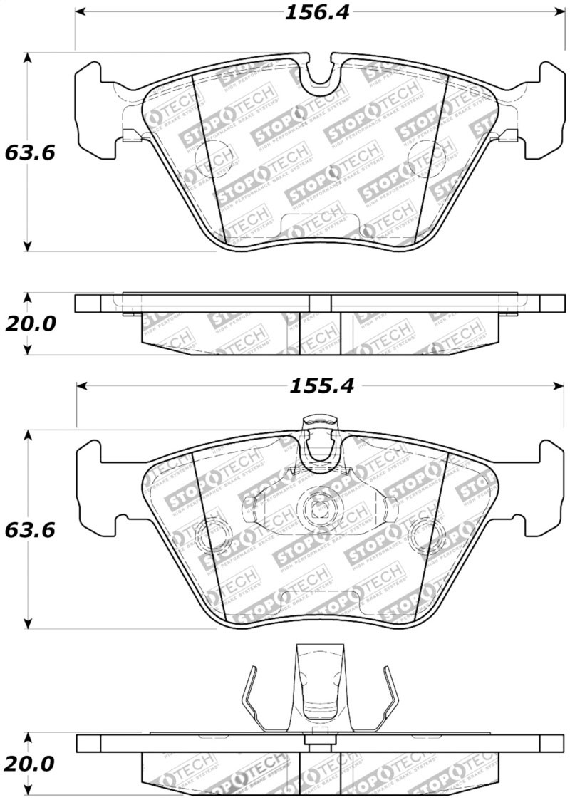 Stoptech 308.07250 | StopTech Street Brake Pads BMW 525i, Front; 2001-2010