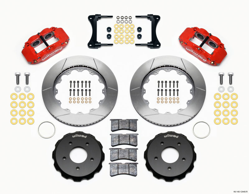 Wilwood 140-12440-r | Narrow Superlite 4R Front Hat Kit 14.00in Red 2007-Up Jeep Wrangler; 2007-2021