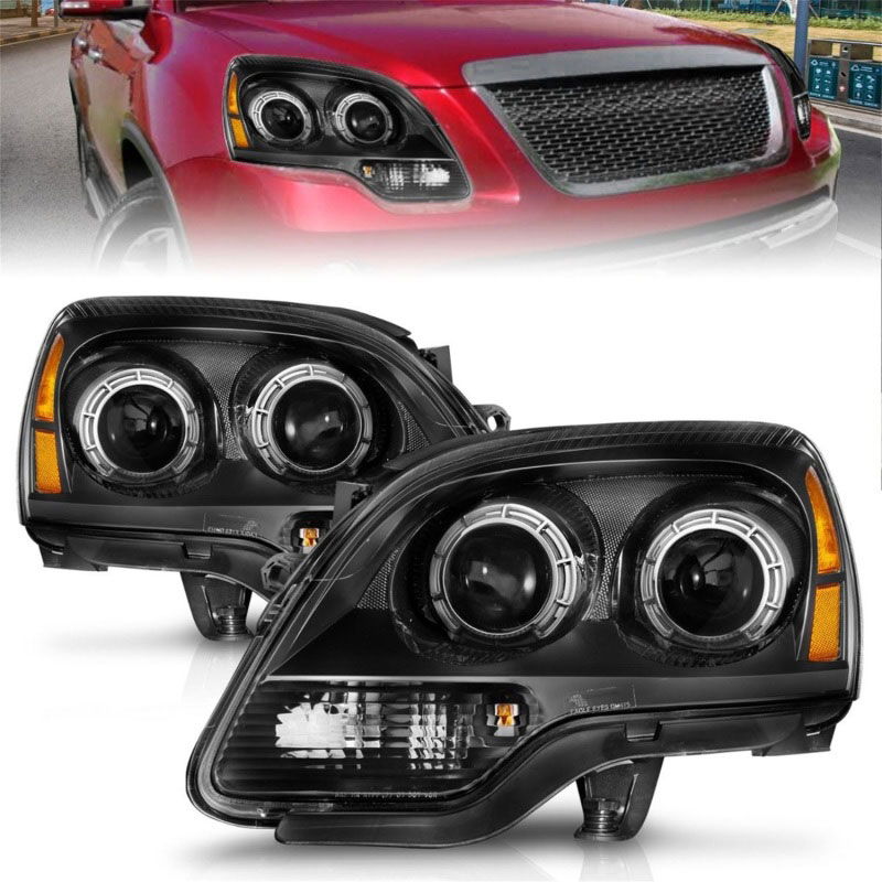 ANZO 111530 | 2007-2012 GMC Acadia Projector Headlights Balck Housing; 2007-2012