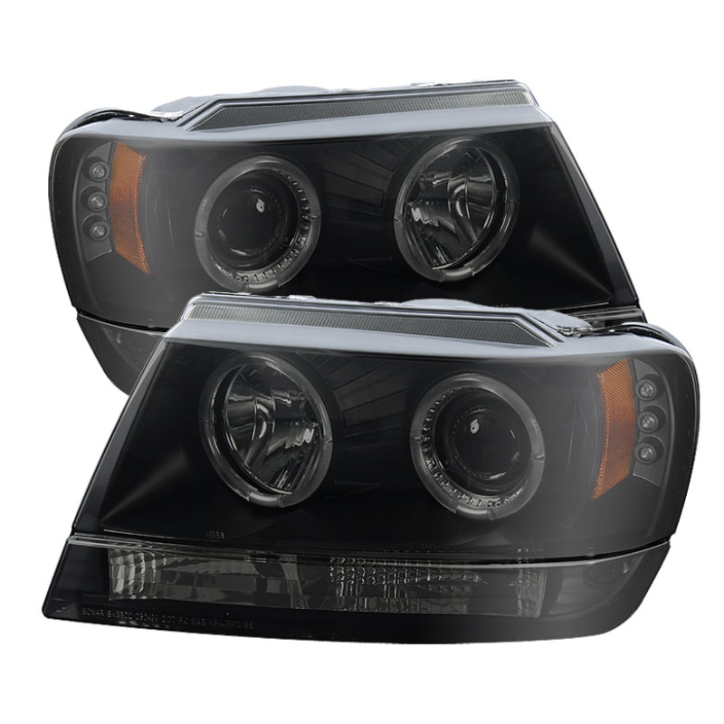 SPYDER 5078568 | Spyder Jeep Grand Cherokee Projector Headlights - LED Halo - LED - Black Smoke - (PRO-YD-JGC99-HL-BSM); 1999-2004