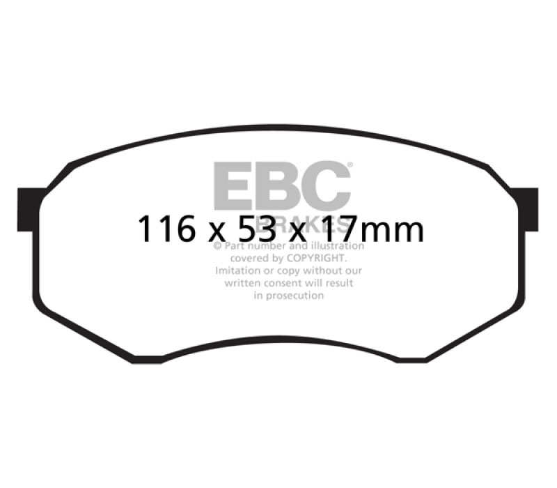 EBC dp41317r | 92-93 Toyota Pick-Up Extra Cab Yellowstuff Front Brake Pads; 1992-1993