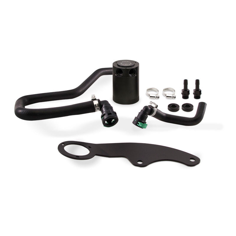 Mishimoto mmbcc-mus8-11pbe2 | 11-14 Ford Mustang GT Baffled Oil Catch Can Kit - Black; 2011-2014