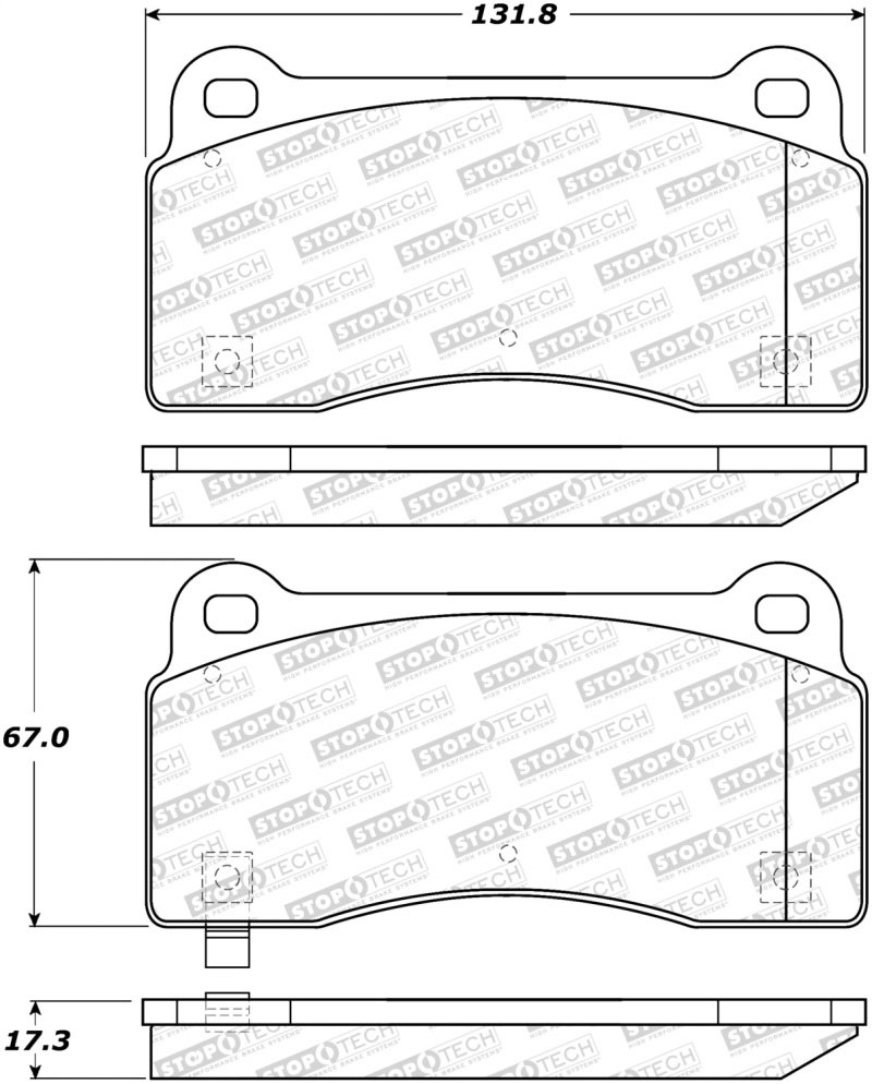 Stoptech 308.09680 | StopTech Street Brake Pads Dodge Viper Except TA Edition, Rear; 2015-2017