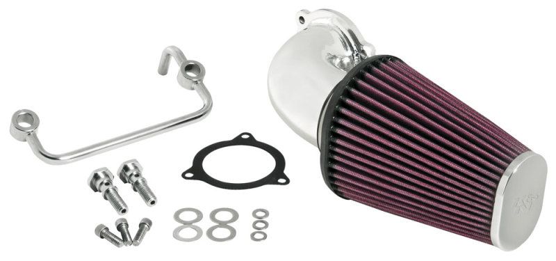 K&N Engineering 571122p | K&N 08-10 Harley Davidson Touring Models Performance Intake Kit - Bright Aluminized