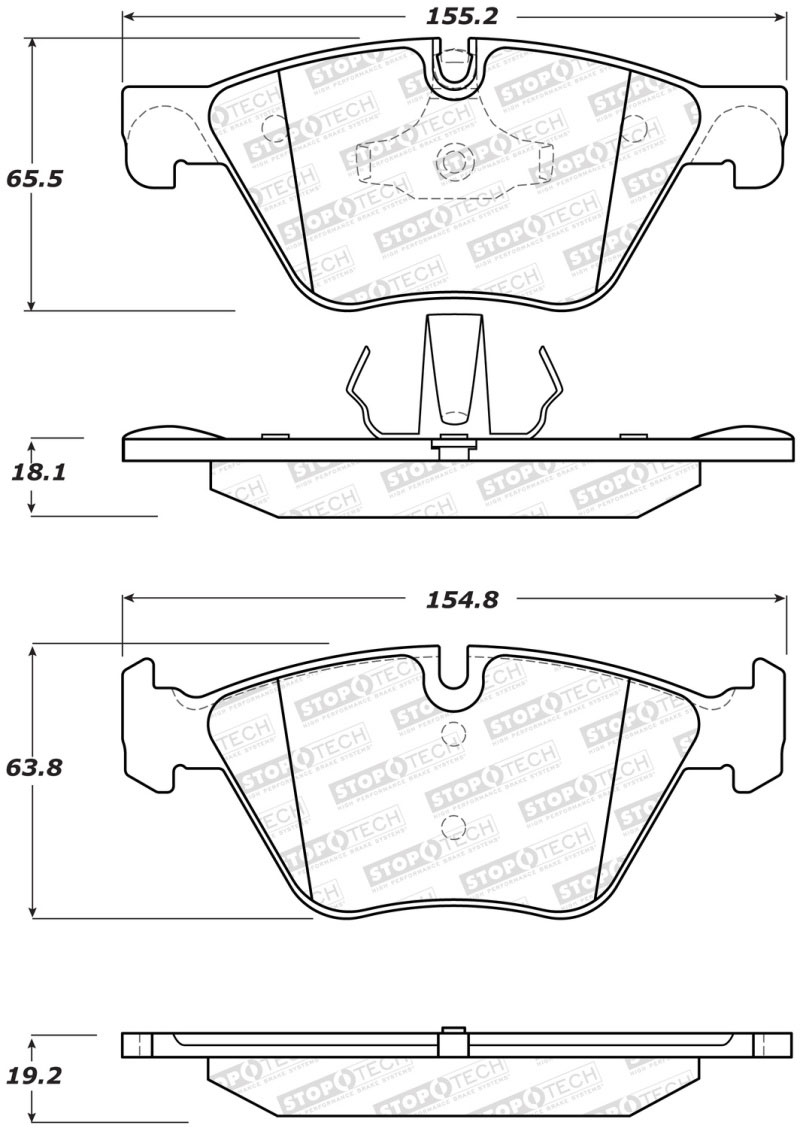 Stoptech 308.14060 | StopTech Street Brake Pads Mercedes-Benz GLK280, Front; 2009-2009