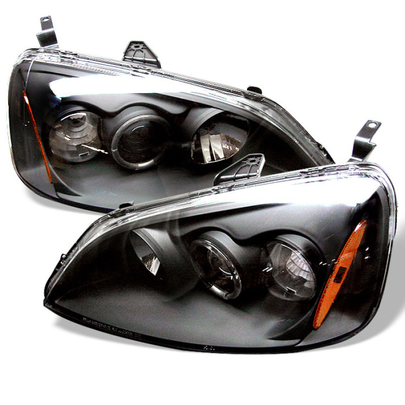 SPYDER 5010759 | Spyder Honda Civic 2/4DR (Non SI Model) Halo Projector Headlights - Black - (PRO-YD-HC01-AM-BK); 2001-2003