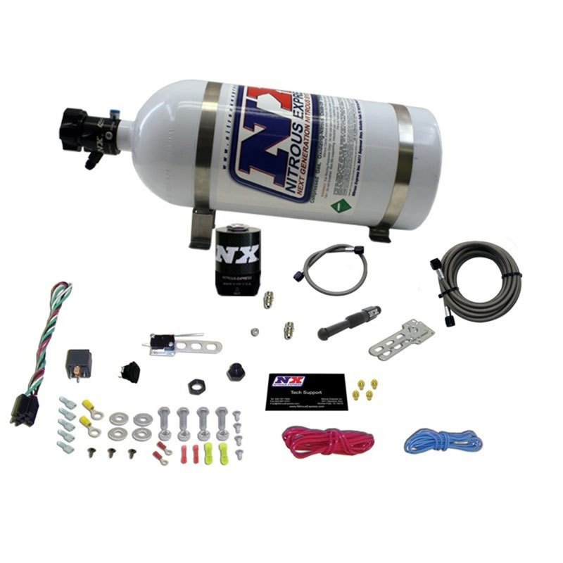 Nitrous Express 21000-10 | Dry EFI Single Nozzle Nitrous Kit (35-150HP) w/10lb Bottle