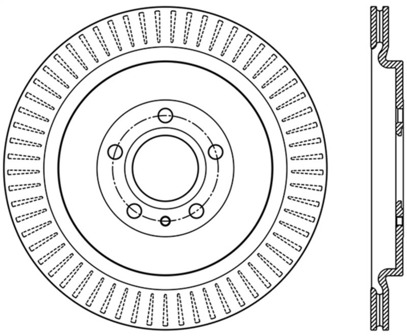 Stoptech 126.61105SR | StopTech Ford Mustang Sport Slotted Brake Rotor, Rear Right; 2013-2014