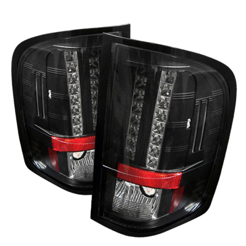 SPYDER 5001771 | Spyder Silverado Led Tail Lights - Black - (ALT-YD-CS07-LED-BK); 2007-2008