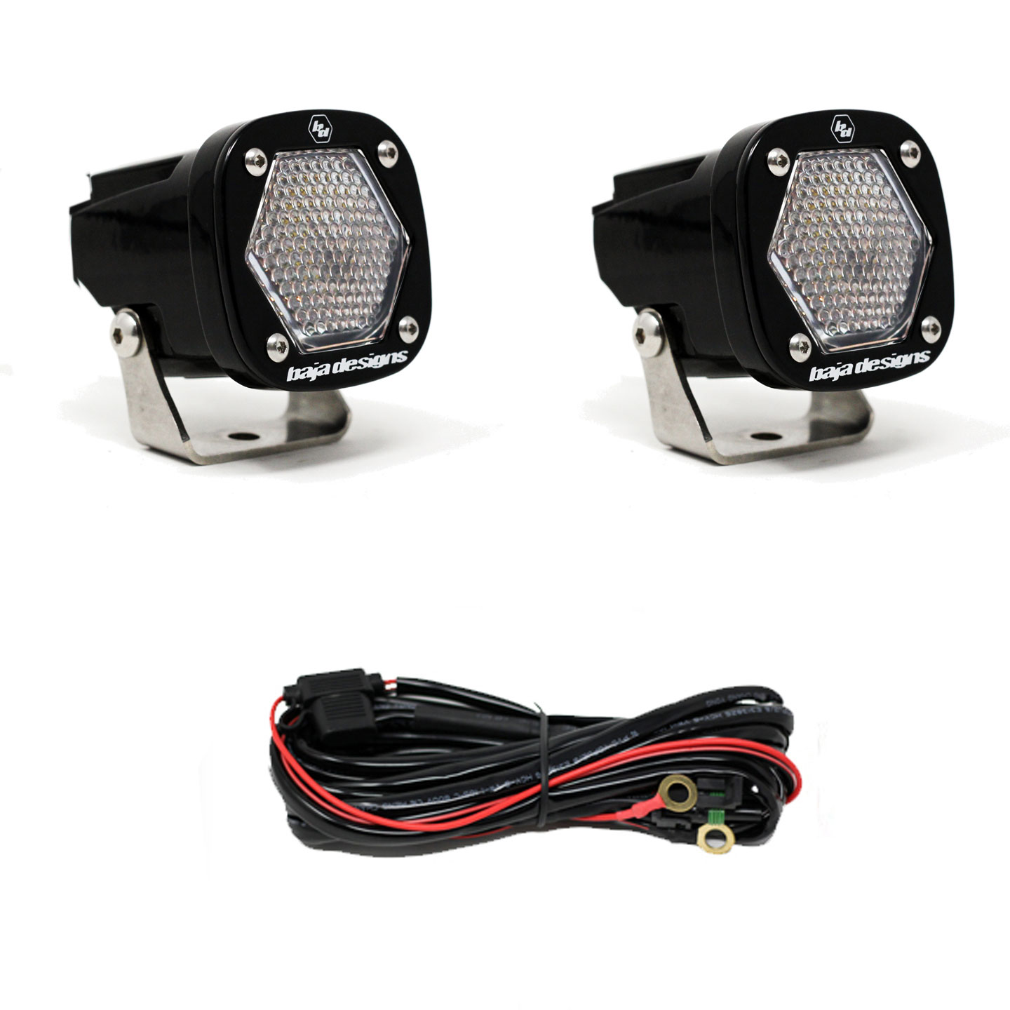 Baja Designs 387806 | S1 Work/Scene LED Light w/ Mounting Bracket Pair