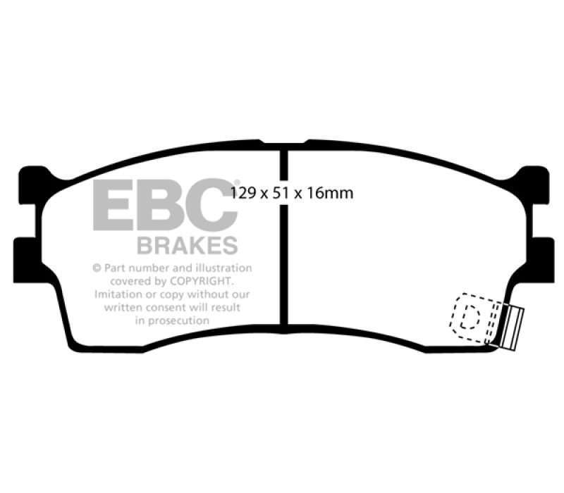 EBC ud889 | 03-05 Kia Rio Cinco 1.6 Ultimax2 Front Brake Pads; 2003-2005