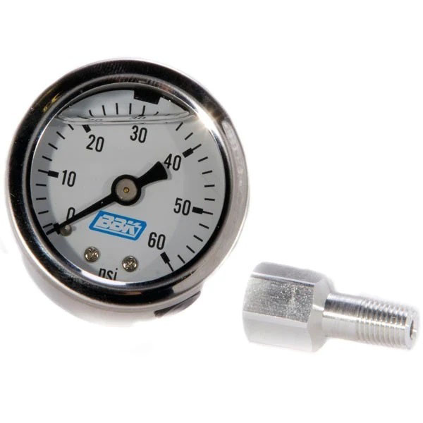 BBK 1617 | Liquid Filled Fuel Pressure Gauge and Fuel Rail Adapter