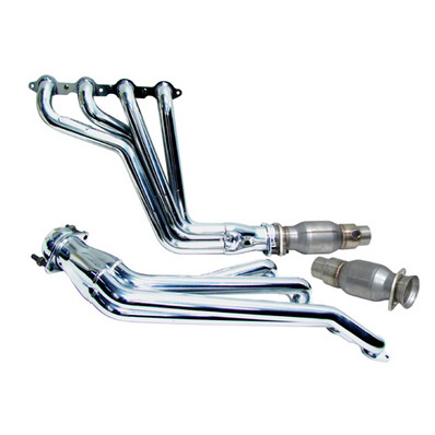 BBK 4021 | Camaro LS3/L99 1-3/4" Long Tube Exhaust Header (Chrome) System w/High Flow Steel Core Catalytic Converters; 2010-2015