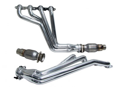 BBK 40540 | Camaro LS3/L99 1-7/8" Long Tube Exhaust Header (Polished Silver Ceramic) System w/High Flow Steel Core Catalytic Converters; 2010-2015