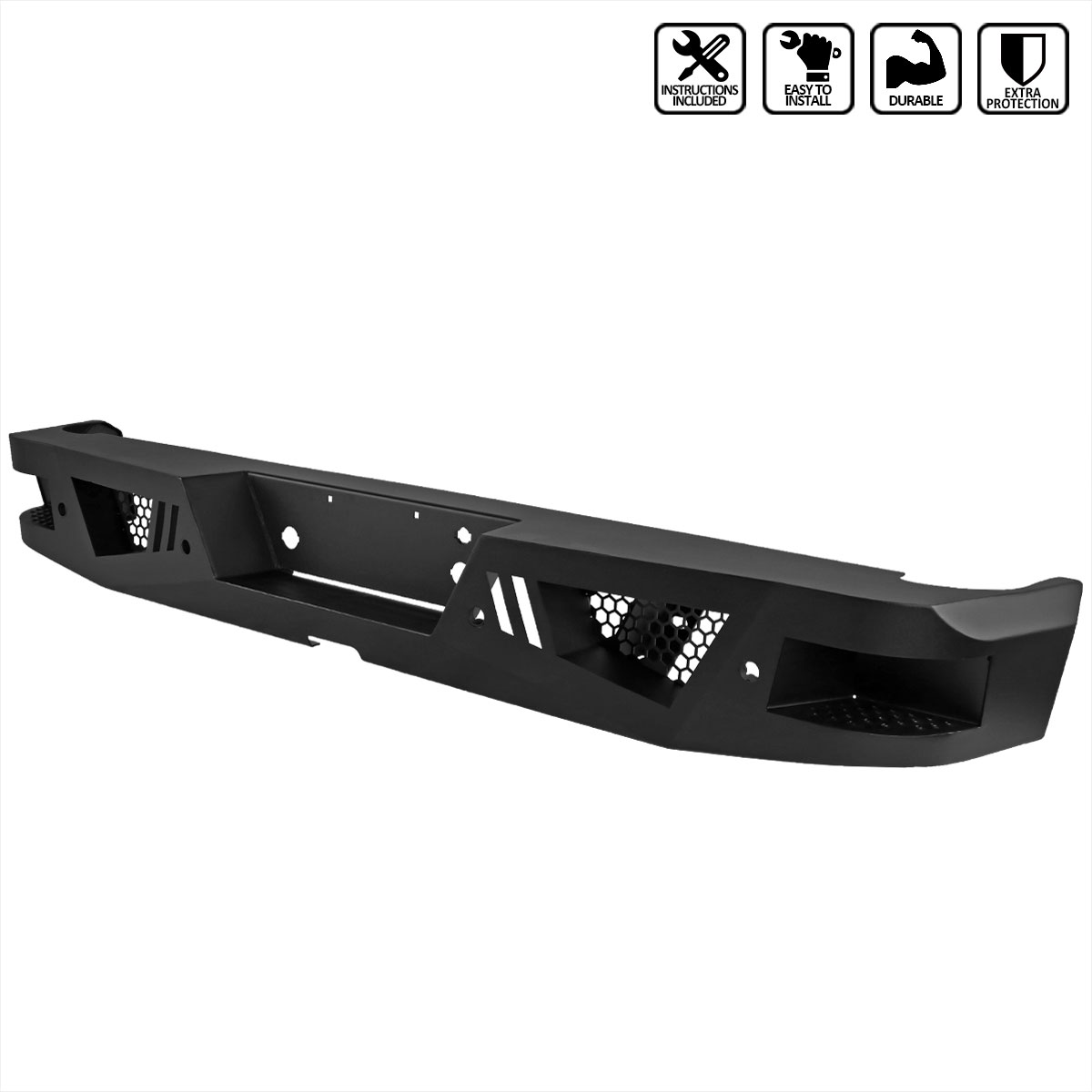 Spec-D Tuning bbr-f15006bk-a-wb | SPEC-D Tuning Ford F150 Rear Bumper; 2006-2014