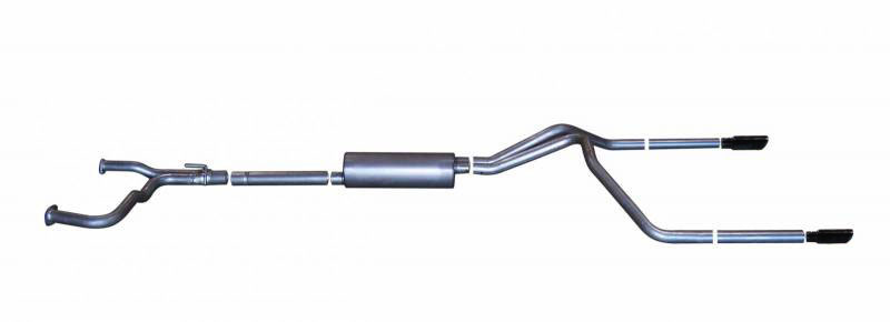 Gibson 68500b | 04-09 Nissan Titan LE 5.6L 2.5in Cat-Back Dual Split Exhaust - Black Elite; 2004-2009