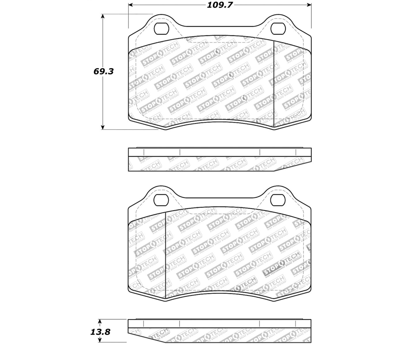 Stoptech 309.05921 | StopTech Sport Brake Pads Volvo S60 R 330mm Front Disc, Rear; 2004-2007