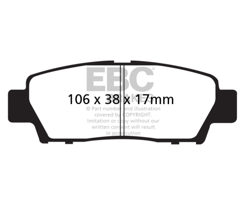 EBC dp21714 | 95-96 Toyota Avalon 3.0 Greenstuff Rear Brake Pads; 1995-1996