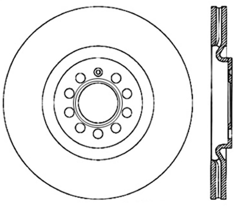 Stoptech 127.33112R | StopTech Audi S3 Sport Drilled/Slotted Rotor, Front Right; 2008-2013