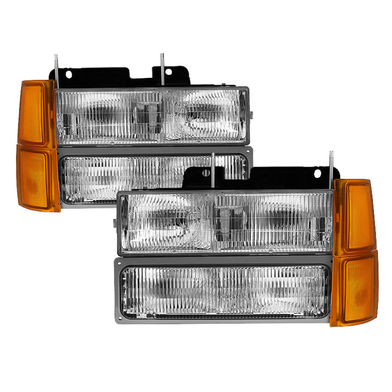 SPYDER 9034428 | Xtune Chevy Suburban 94-98 Headlights w/ Corner & Parking Lights 8pcs - OEM HD-JH-CCK94-OE-C-SET; 1994-1998