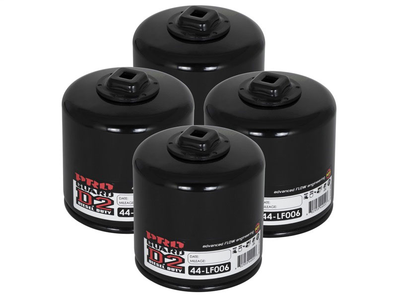 aFe 44-LF006-MB | Pro GUARD D2 Oil Filter 74-08 Dodge Gas Truck V6 3.9L/V8 4.7L/5.7L/5.2L/5.9L/V10 8.3L/8.0L (4pk); 1974-2008