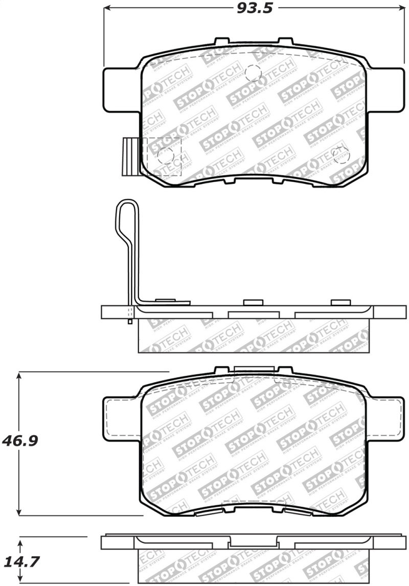 Stoptech 305.13360 | StopTech Street Select Brake Pads Acura TSX, Rear; 2009-2010