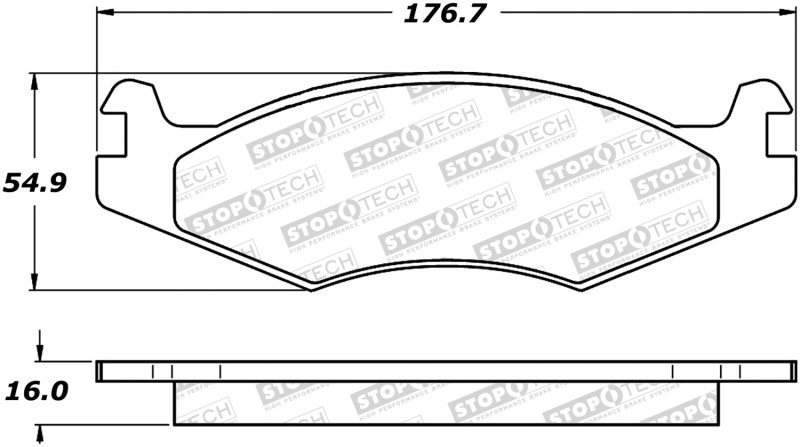 Stoptech 308.06510 | StopTech Street Brake Pads Hummer H1 10.8K GVW, Front; 2002-2004