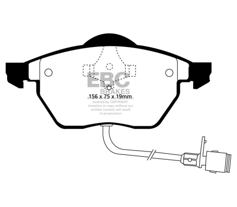 EBC dp2836 | 97-99 Audi A8 Quattro 4.2 (4 Pad Set) Greenstuff Front Brake Pads; 1997-1999