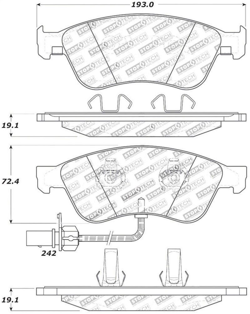 Stoptech 308.10240 | StopTech Street Brake Pads Audi S6, Front; 2007-2011