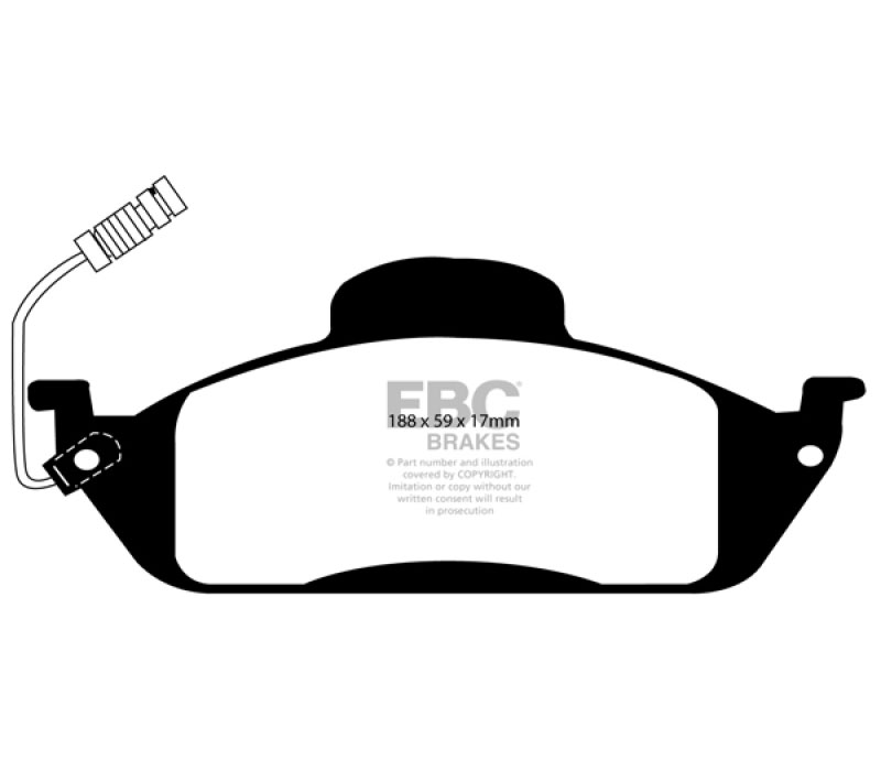 EBC ud760 | 98 Mercedes-Benz M-Class (ML) ML320 3.2 Ultimax2 Front Brake Pads; 1998-1998