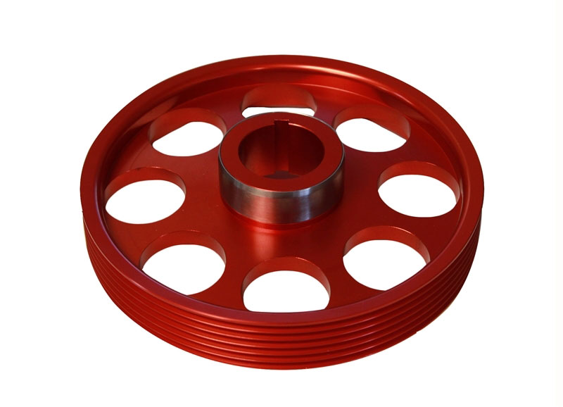 Torque Solution ts-gen-005r | Lightweight Crank Pulley (Red): Hyundai Genesis Coupe 3.8 2010+; 2010-2023