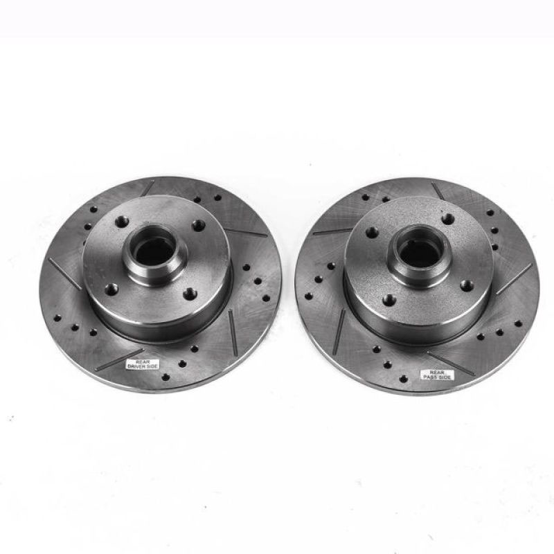 PowerStop ebr250xpr | Power Stop 99-02 Volkswagen Cabrio Rear Evolution Drilled & Slotted Rotors - Pair; 1999-2002