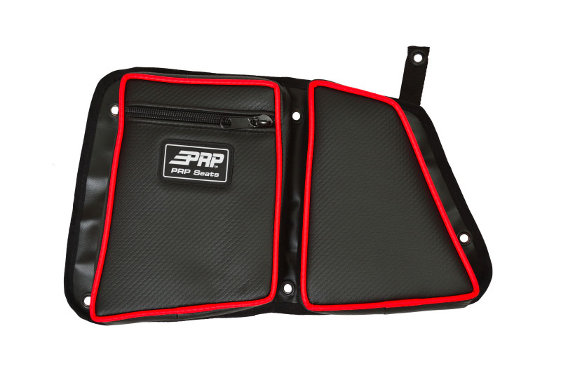 PRP Seats e40-214 | PRP Polaris RZR Rear Door Bag with Knee Pad for Polaris RZR (Driver Side)- Red; 2014-2022