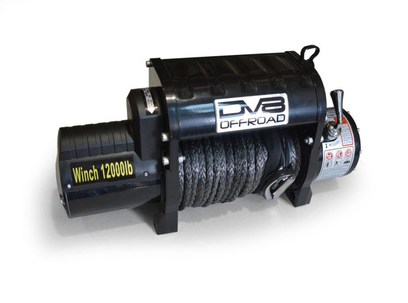 DV8 Offroad wb12sr | 12000 LB Winch w/ Synthetic Line & Wireless Remote - Black