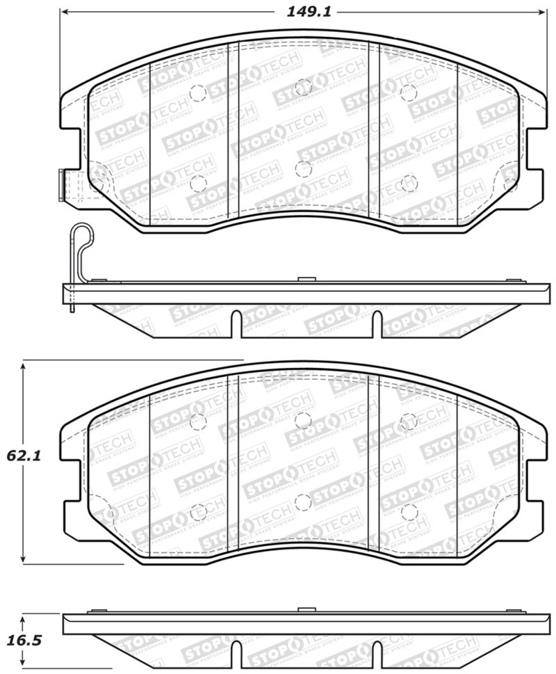 Stoptech 308.12640 | StopTech Street Brake Pads Chevrolet Equinox, Front; 2007-2009