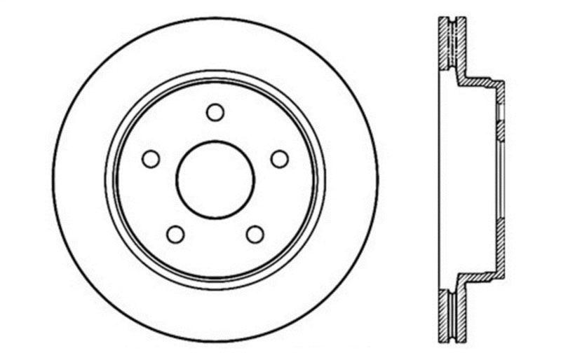 Stoptech 127.67053R | StopTech Chrysler Aspen Sport Drilled/Slotted Rotor, Front Right; 2007-2009