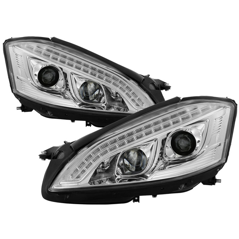 SPYDER 5083906 | Spyder Mercedes Benz W221 S Class Projector Headlights - Xenon/HID Model Only - DRL LED - Chrome - (PRO-YD-MBW22107-HID-DRL-C); 2007-2009