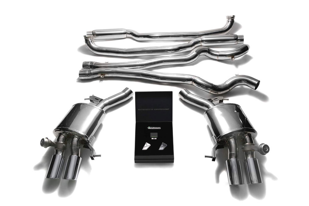 Armytrix BMF5M-QS11C | ARMYTRIX Stainless Steel Valvetronic Catback Exhaust System BMW F10 M5 with Quad Chrome Tips; 2012-2017