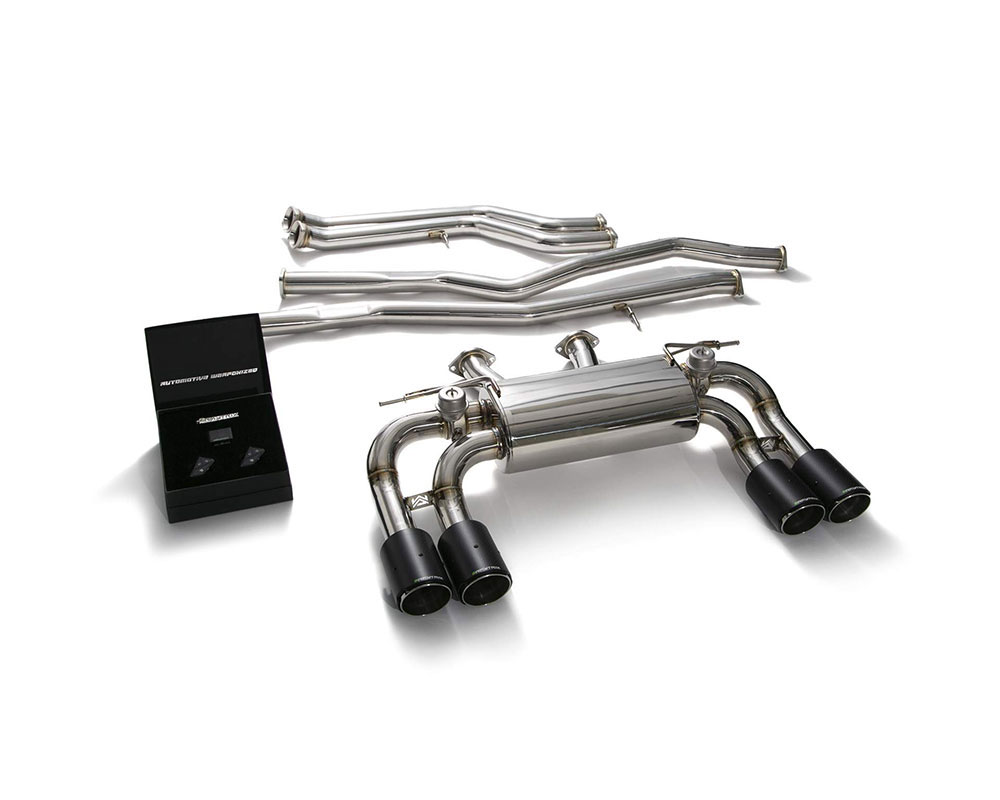 Armytrix BMF87-CQC38 | ARMYTRIX Stainless Steel Valvetronic Catback Exhaust System BMW M2 Competition F87/M2C with Quad Carbon Tips; 2016-2020