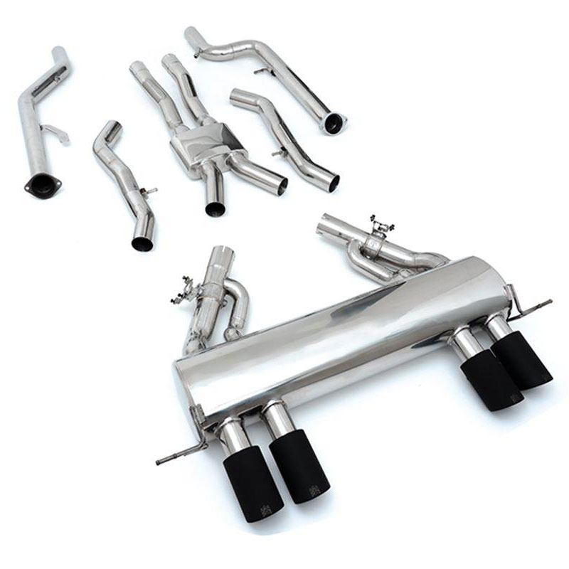 Armytrix BMG8M-QS38M | ARMYTRIX Stainless Steel Valvetronic Catback Exhaust System BMW M3 G80 M4 G82 with Quad Matte Black Tips; 2020-2022