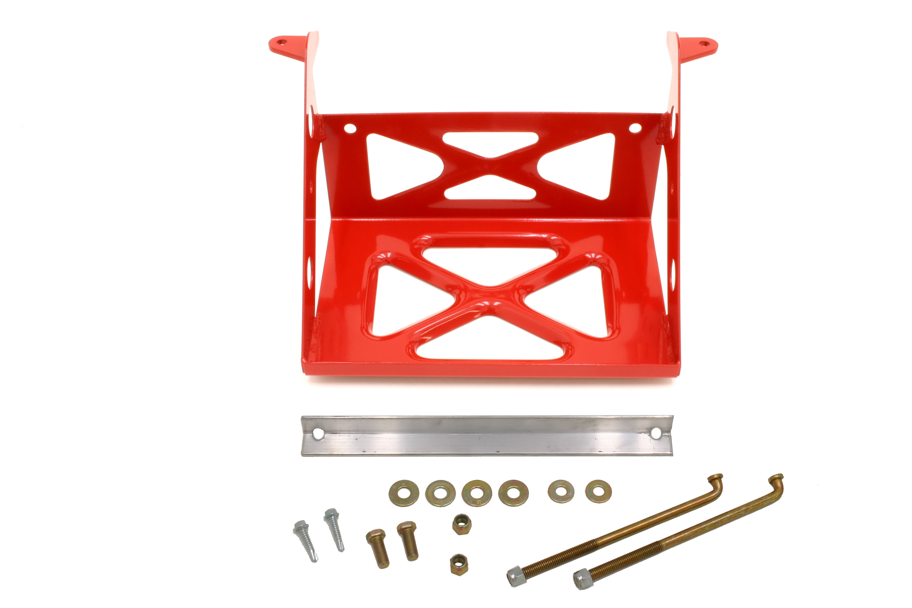 BMR Suspension BR001R | BMR Battery Relocation Mount Camaro V8 Red; 1993-2002