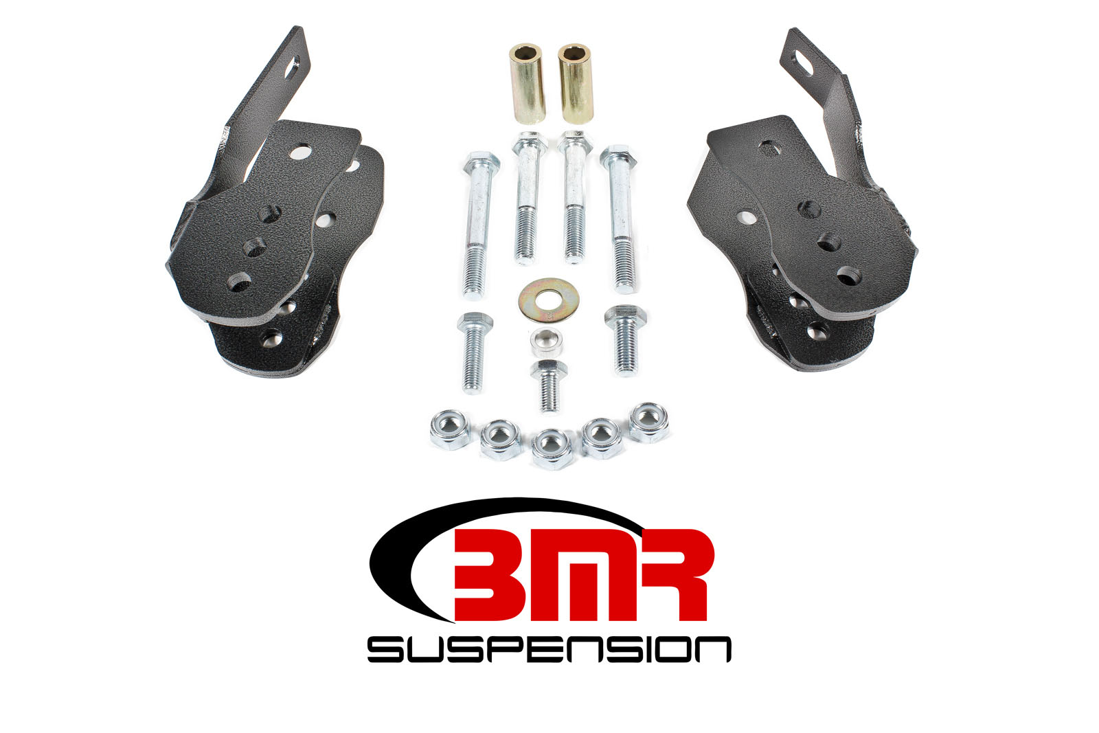 BMR Suspension CAB005H | BMR Bolt-on Control Arm Relocation Brackets Mustang V8 Black Hammertone; 2005-2014