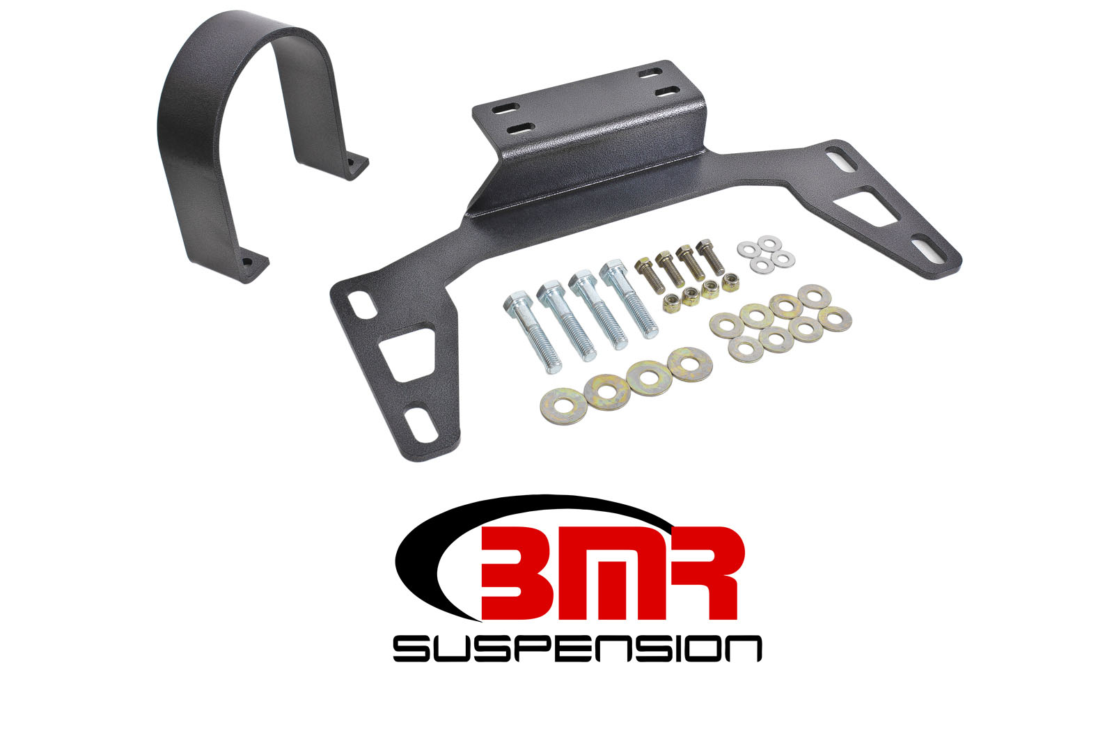 BMR Suspension DSL017H | BMR Driveshaft Safety Loop Front Mustang GT Black Hammertone; 2011-2011