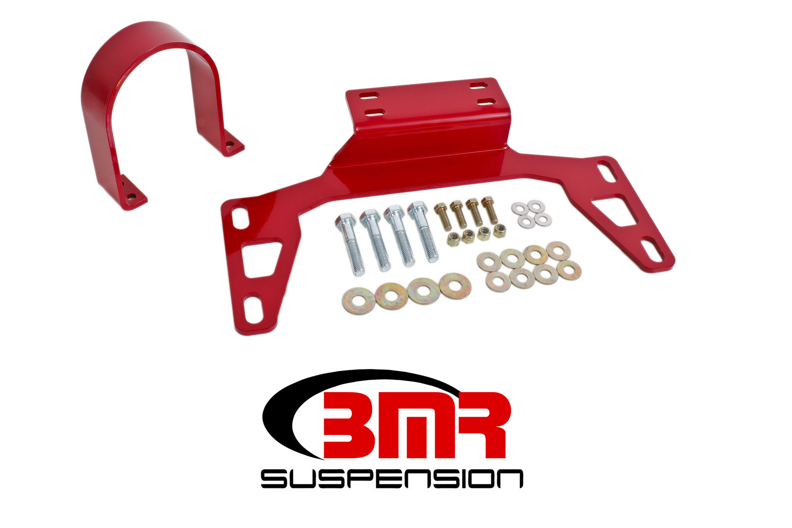 BMR Suspension DSL017R | BMR Driveshaft Safety Loop Front Mustang GT Red; 2011-2011