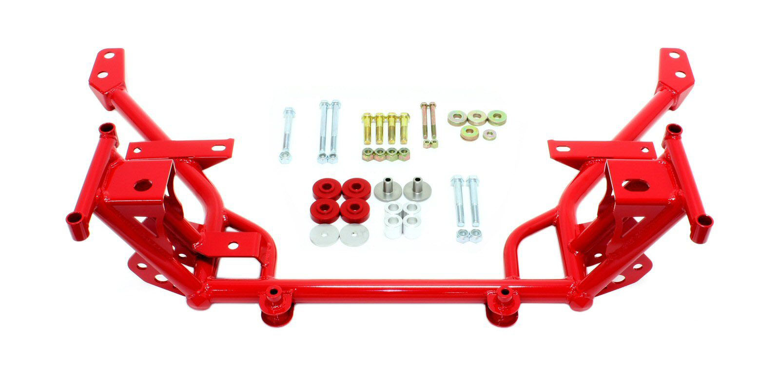 BMR Suspension km018r | BMR 05-14 S197 Mustang K-Member w/ STD. Motor Mounts and STD. Rack Mounts - Red; 2005-2014