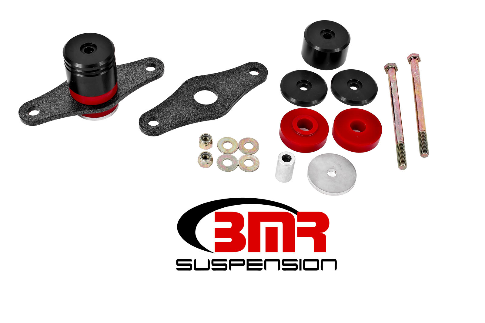 BMR Suspension MM007 | BMR Mustang Motor Mount Kit with Polyurethane Bushings Black Anodized; 2015-2018