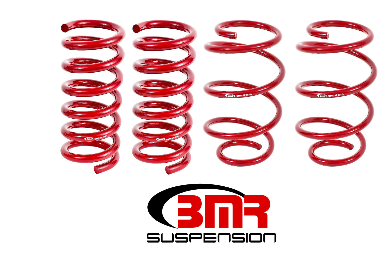 BMR Suspension sp080r | BMR 15-17 S550 Mustang Performance Version Lowering Springs (Set Of 4) - Red; 2015-2017