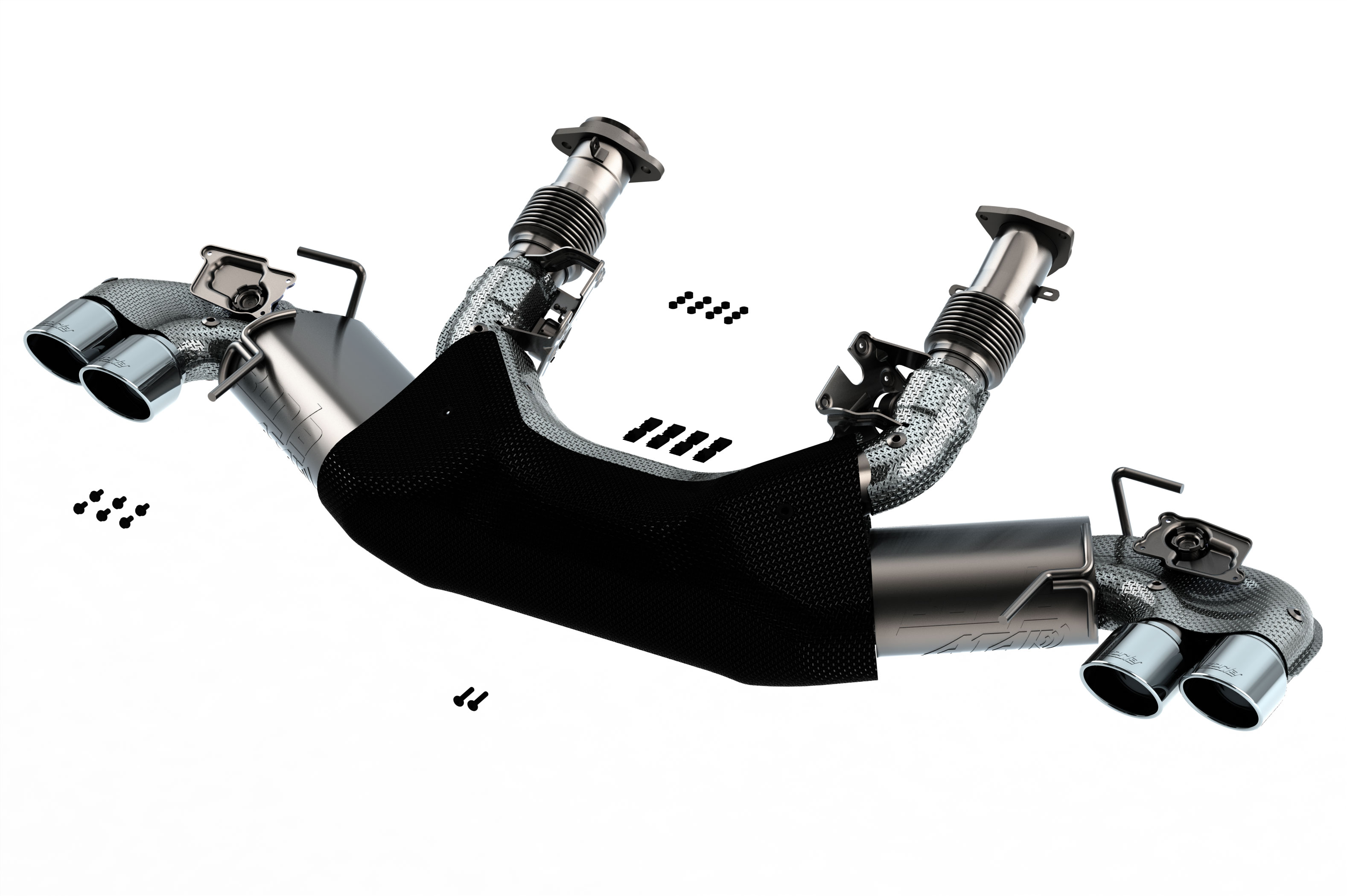 Borla 140839 | Corvette C8 6.2L ATAK 3in Exhaust System Dual Round A/C Tips 4inx 4.75in; 2020-2024